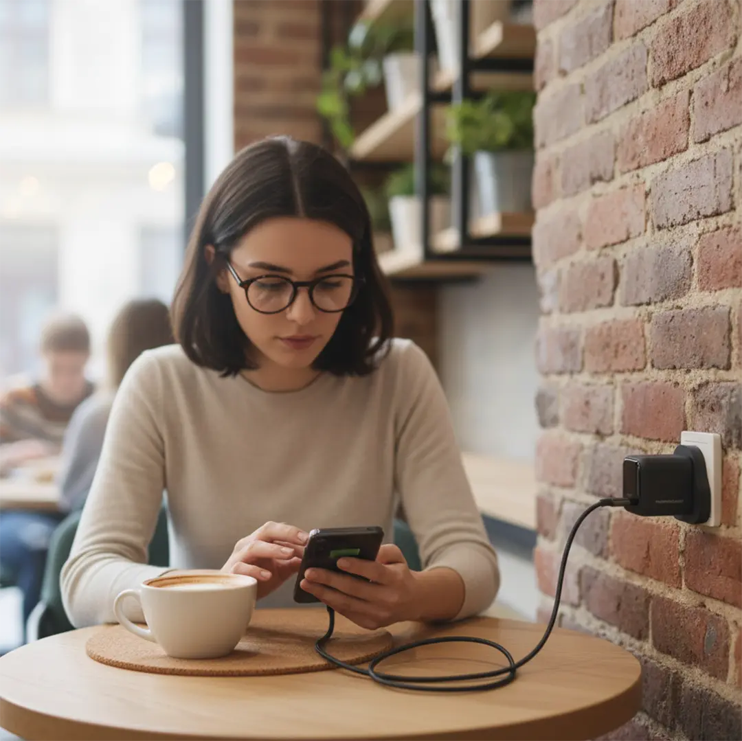 Powerology Volt-X 45W Dual-Port GaN Wall Charger - Black