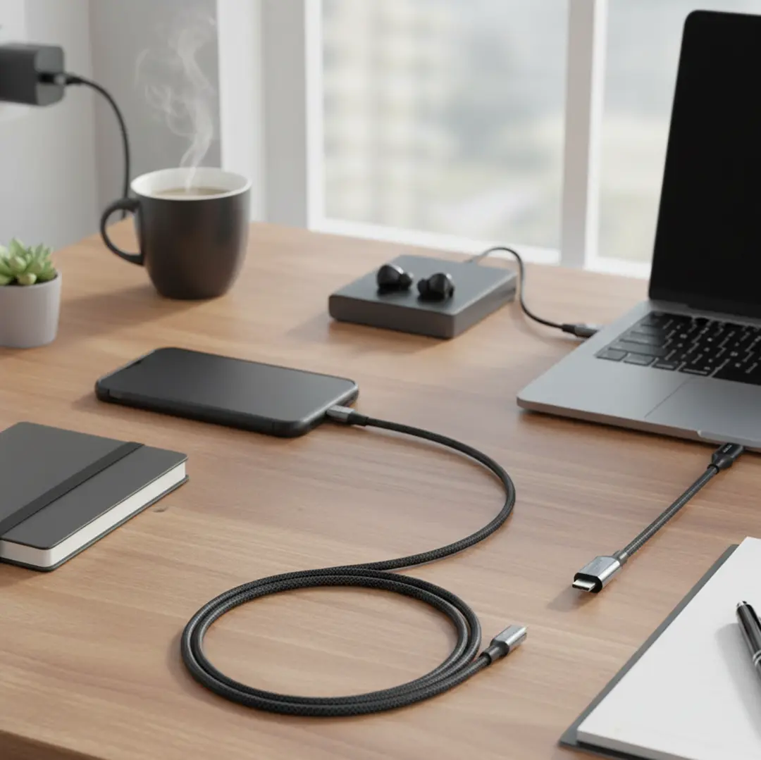 Powerology 4-In-1 Charging & Data Transfer Cable - Black