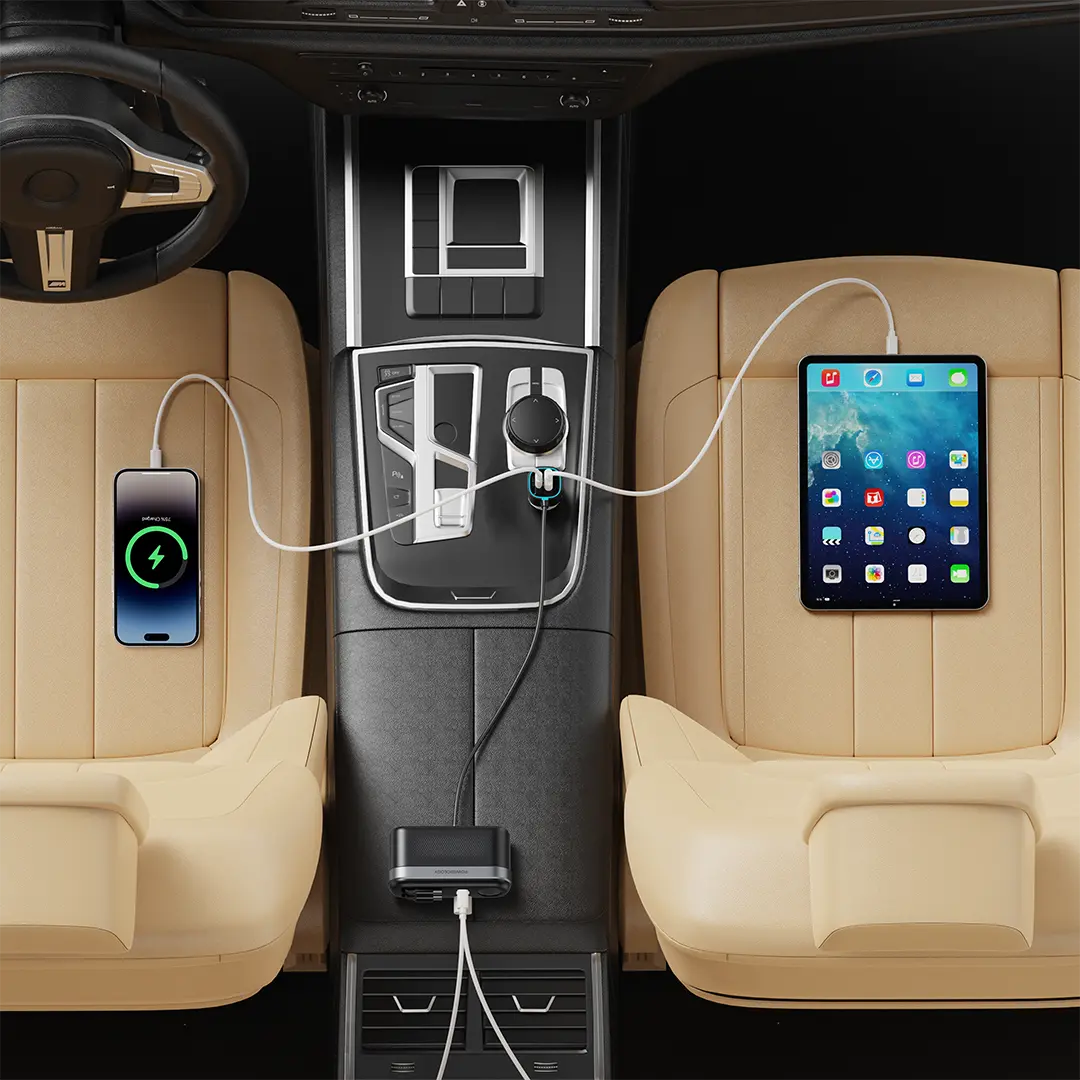 Powerology Currnex 60W Multi-Port Car Charger - Black