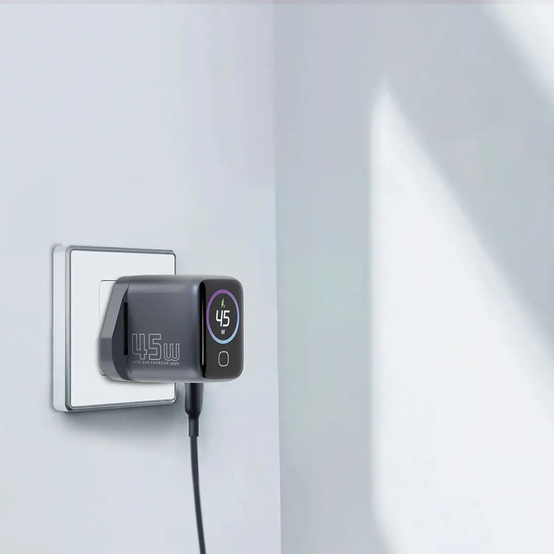 Powerology Voltflow 45W AVS GaN Wall Charger - Gray