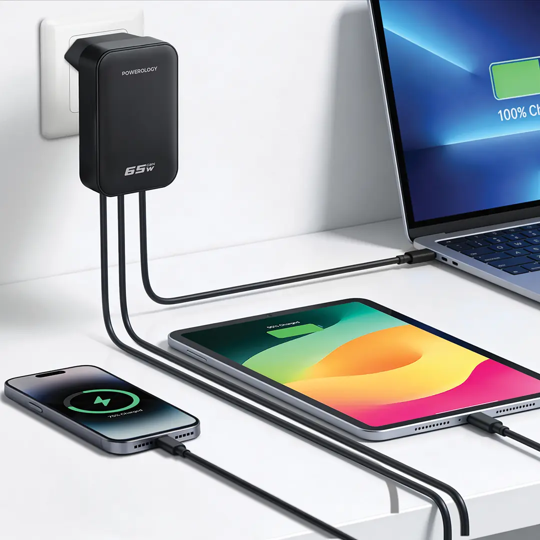 Powerology Crab Foldable EU GaN Charger - Black Powerology Crab Foldable EU GaN Charger - Black