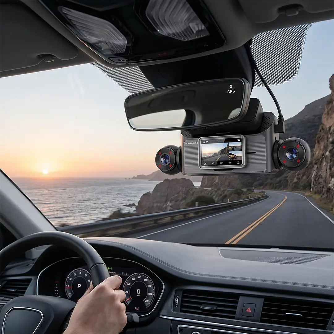 Powerology Sentra Dash Camera with 3 Lenses and Rear Camera - Black Powerology Sentra Dash Camera with 3 Lenses and Rear Camera - Black