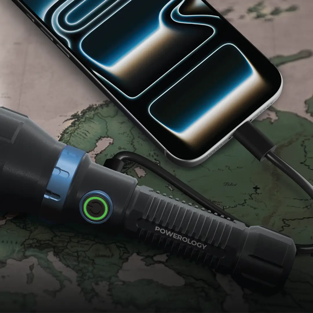 Powerology Vesta Torch Light with Built-In Power Bank - Grey