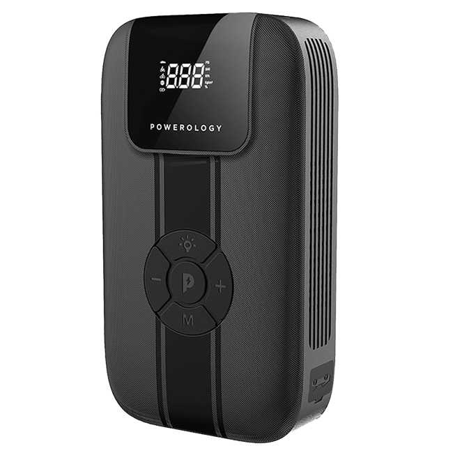 alt tag="Powerology power bank with LED light"