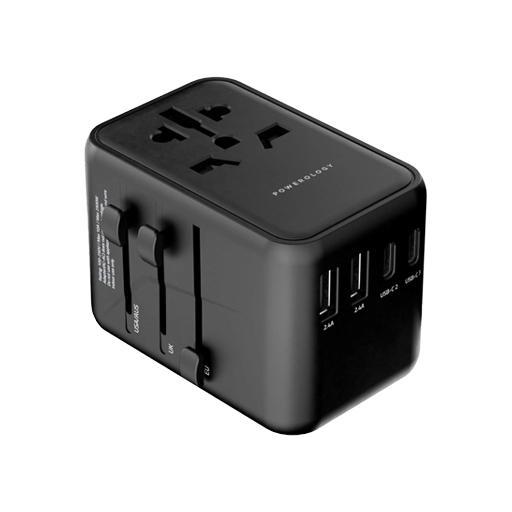 alt tag="Powerology Universal Multi-Port Travel Adapter PD 65W"