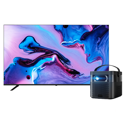 alt tag="Powerology Projector & UHD Smart TV"