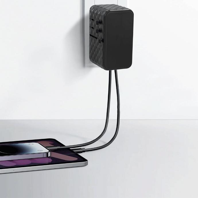 Powerology Multiport Charger alt tag="Powerology Cables & Chargers 4-Port Universal 100W Charger Black"