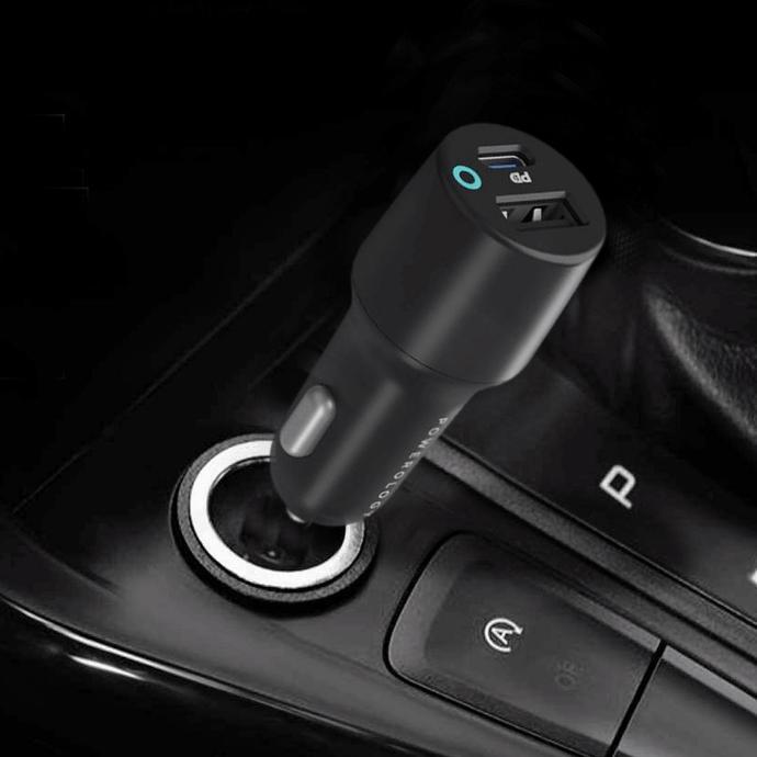 Powerology 47W Car Charger alt tag="Powerology Chargers & Cables Car Charger 47W Black"