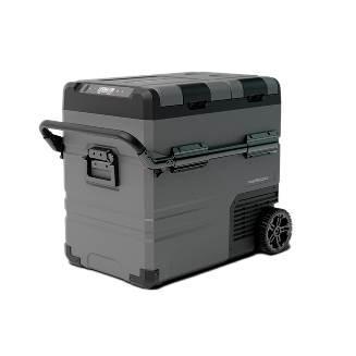 Powerology Smart Fridge & Freezer alt tag="Powerology Lifestyle Smart Fridge & Freezer with Independent Dual Compartment with Handle Gray"
