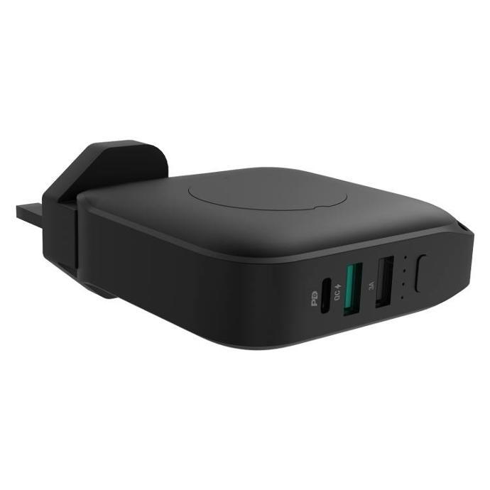 Powerology Wall Charger 3 Output Port alt tag="Powerology Cables & Chargers Magsafe Wall Charger 10000mAh PD 20W Fast Charge Black"