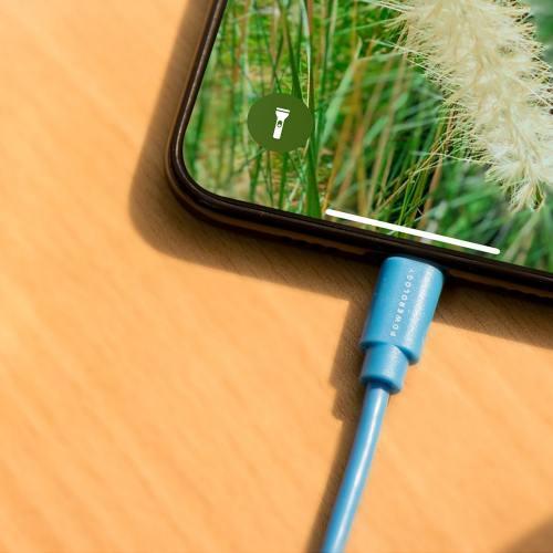 Powerology Durable Lightning Cable alt tag="Powerology Cables & Chargers USB-A to Lightning Cable Blue"