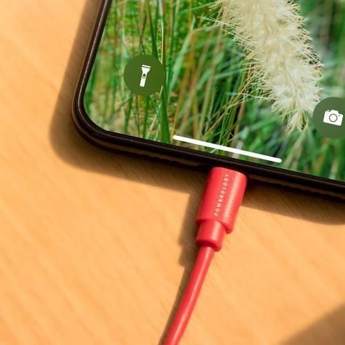 Powerology Bend Proof Lightning Cable alt tag="Powerology Cables & Chargers USB-A to Lightning Cable Red"