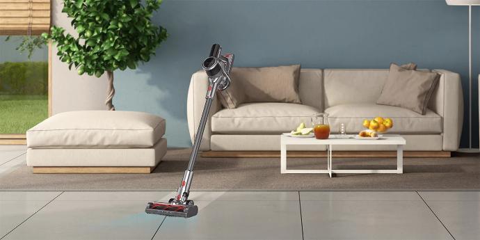 Alt tag="Powerology Lifestyle Home Cordless Vacuum Cleaner with Brushless Motor Technology Strong Suction Gray
