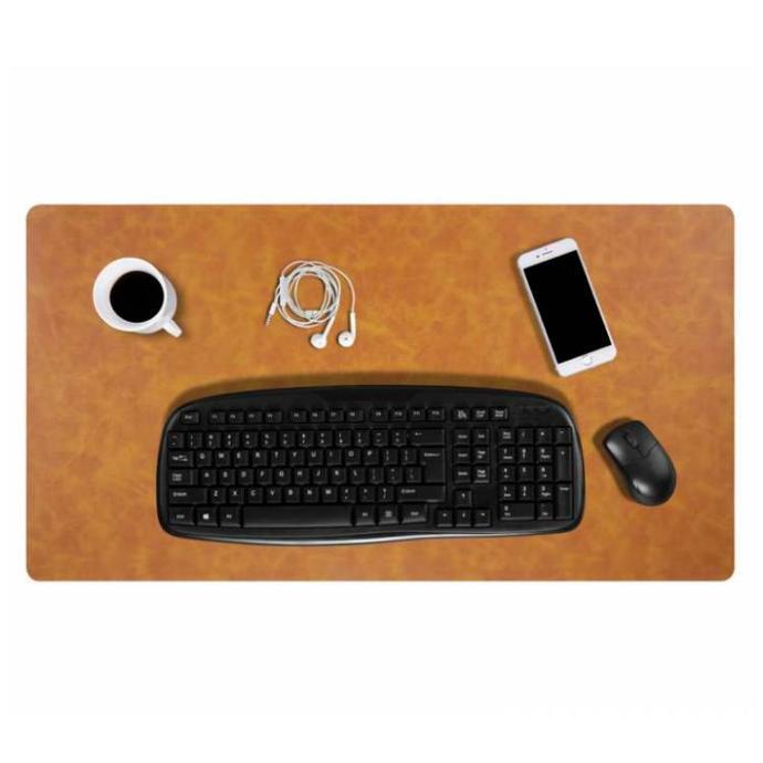 Powerology Portable Desk Pad alt tag="Powerology Chargers and Cables Vegan Leather Desk Pad Portable Cognac"
