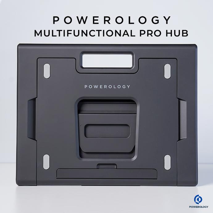 alt tag="Powerology Holders & Stands Multi-Functional Pro Hub Laptop Stand Multifunctional Black"