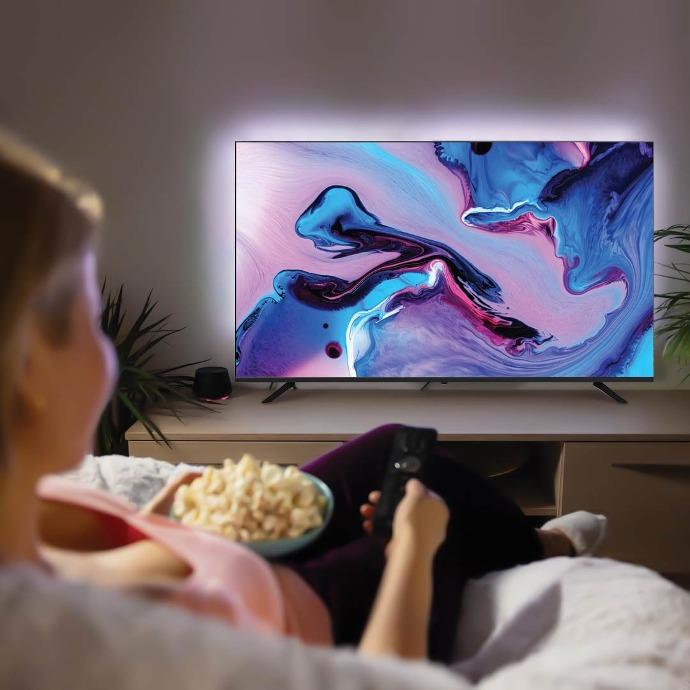 Powerology Frameless UHD Smart Google TV alt tag="Powerology Projectors and TV 65 UHD Smart Google TV Frameless Black"