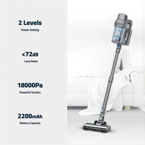 Powerology Noise Less Vacuum 300W alt tag="Powerology Lifestyle Power Series Cordless Vacuum 300W Noise Less Gray"