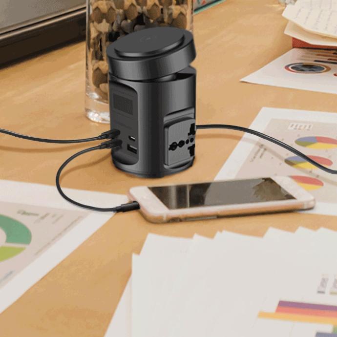 Powerology MagSafe Power Hub alt tag="Powerology Powerhub MagSafe Power Hub Wireless Black"