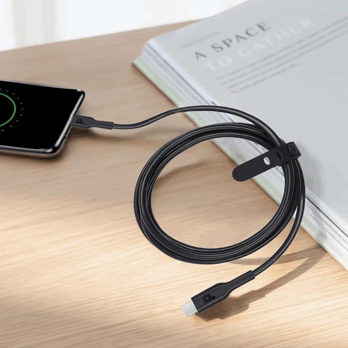 alt tag="Powerology Cables & Chargers Type-C to Type-C Fast Charging Cable Compatible Black"