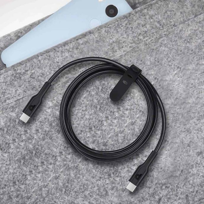 Powerology 100W PD Type-C to Type-C Cable alt tag="Powerology Cables & Chargers Type-C to Type-C Fast Charging Cable 100W PD Black"