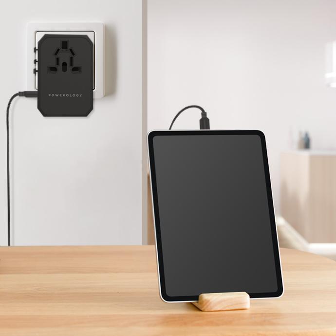 Powerology Universal Fast Charger alt tag="Powerology Cables & Chargers Universal Charger with Triple USB-A Ports Fast Charge Black"