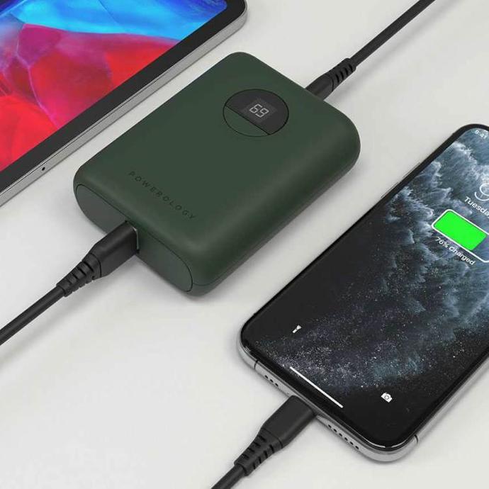 Powerology 10000mAh Power Bank alt tag="Powerology Power Banks Ultra-Compact 10000 mAh Fast Charging Power Bank Green"