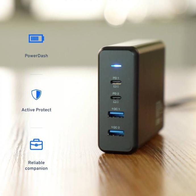 Powerology Fast Charge Power Terminal alt tag="Powerology Chargers and Cables 4-Output 156W Quick Charging Power Terminal Fast Charge Black"