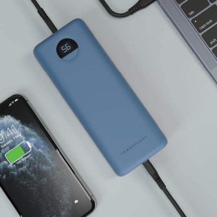 Powerology 20000mAh Power Bank alt tag="Powerology Power Banks 20000mAh Fast Charging Power Bank Blue"