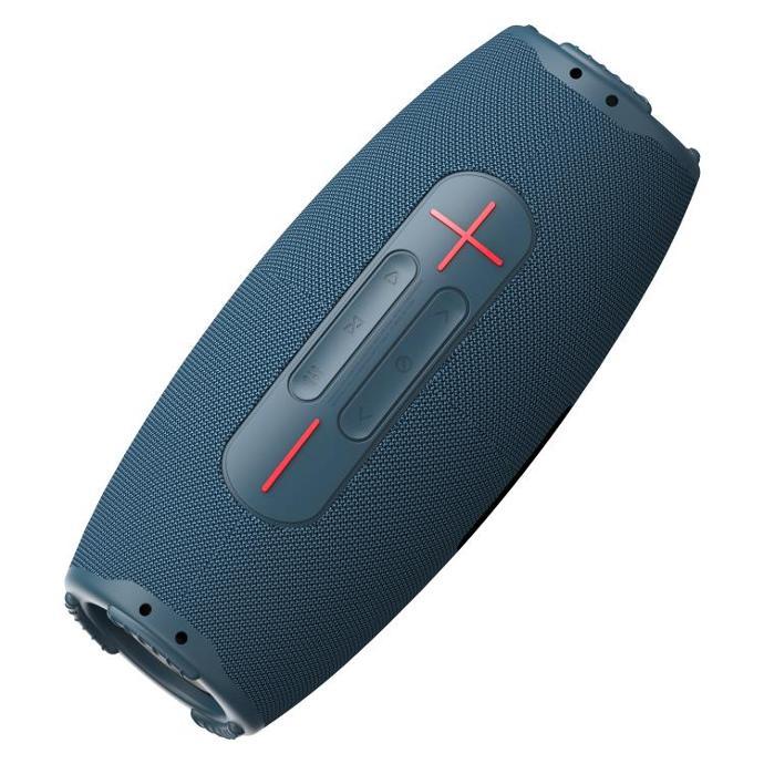 Powerology Deep Bass Speaker alt tag="Powerology Audio Phantom Portable Bluetooth Speaker Deep Bass Navy Blue"
