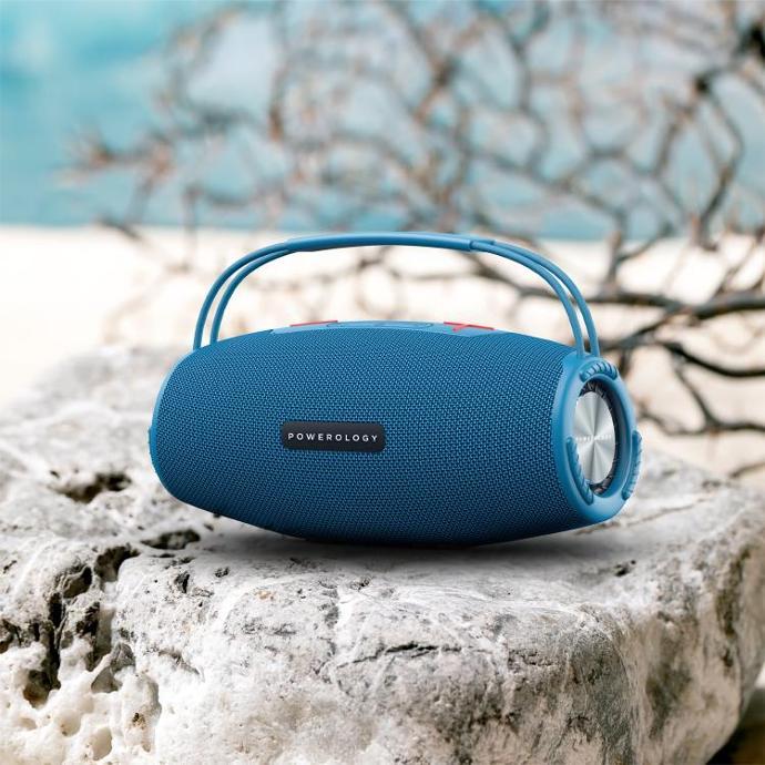 Powerology Lightweight Speaker alt tag="Powerology Audio Phantom Portable Bluetooth Speaker Lightweight Navy Blue"