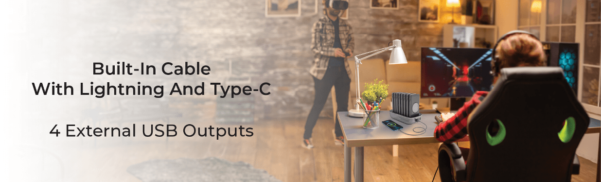 alt tag="Powerology Power Bank Station with Lightning and Type-C"