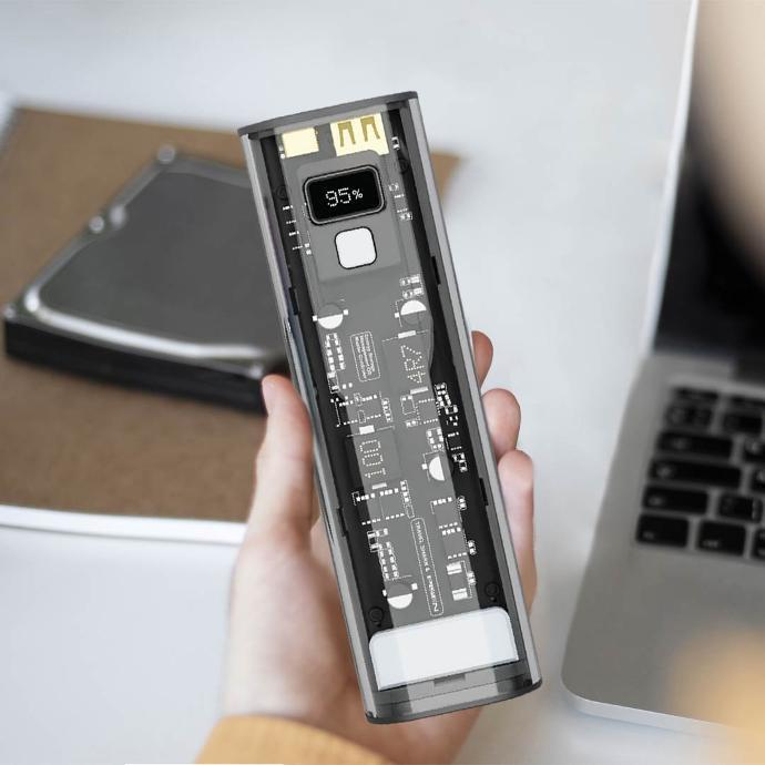 Powerology Portable Power Bank alt tag="Powerology Power Bank Crystalline Series Power Bank 24000mAh PD 100W Portable Grey"