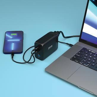 Powerology GaN Tech Charging Terminal alt tag="Powerology Power Hub 200W Total Output GaN Charging Terminal GaN Tech Black"