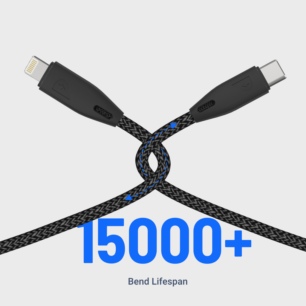 Braided USBC to Lightning Cable (1.2m/4ft) Durable and Fast Charging