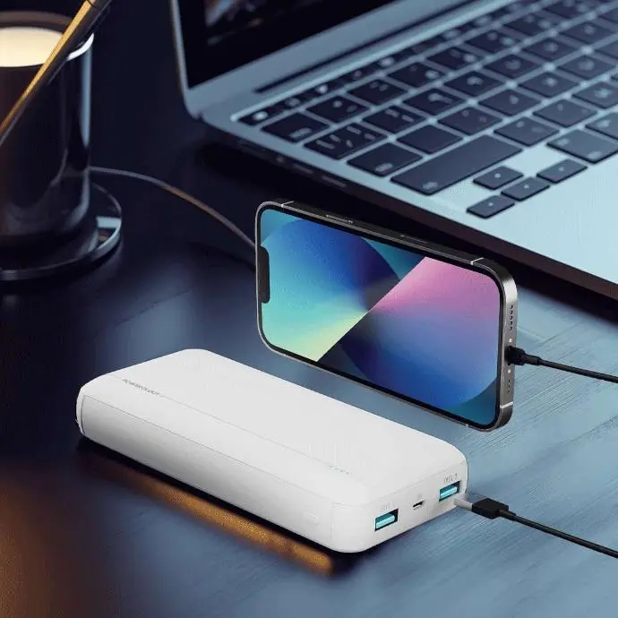 Alt="Powerology Power Banks Quick Charging Power Bank LED Light Indication White"