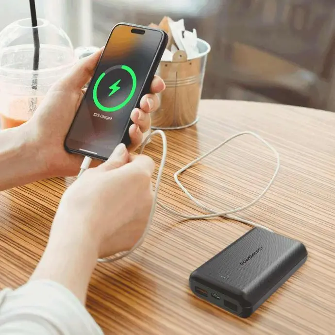 Powerology Fireproof Fast Charging Power Bank Powerology Power Banks Fast Charging Power Bank Fireproof Black