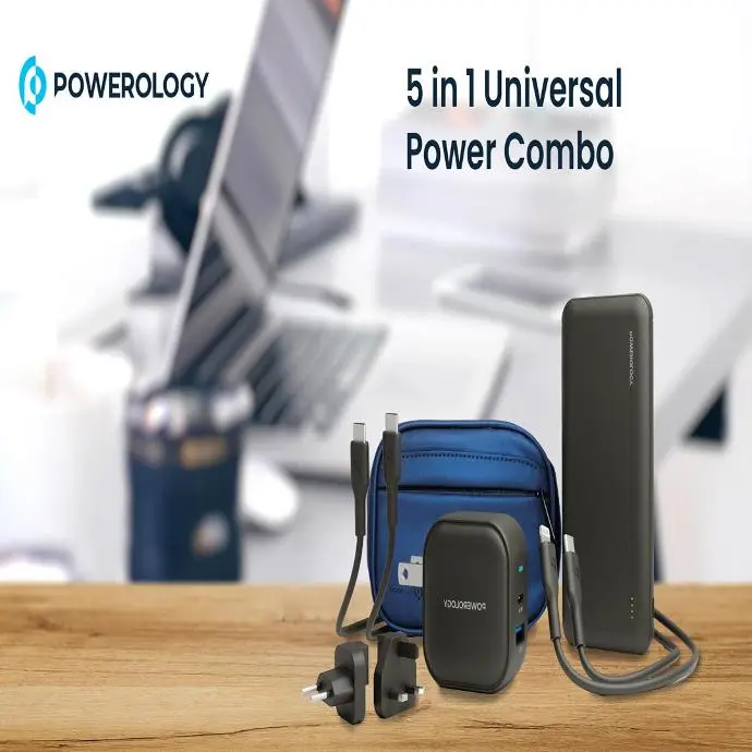 Alt="Powerology Power Banks 5 In 1 Universal Power Combo Universal Solution Black"