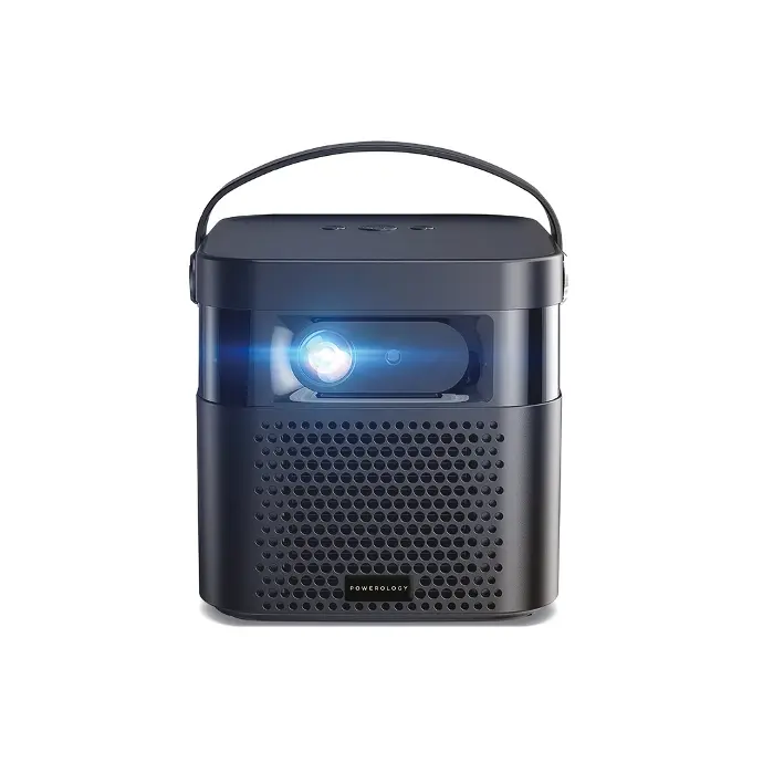 Powerology Projector Full HD Portable Projector Built-In15600mAh Lithium Battery Black