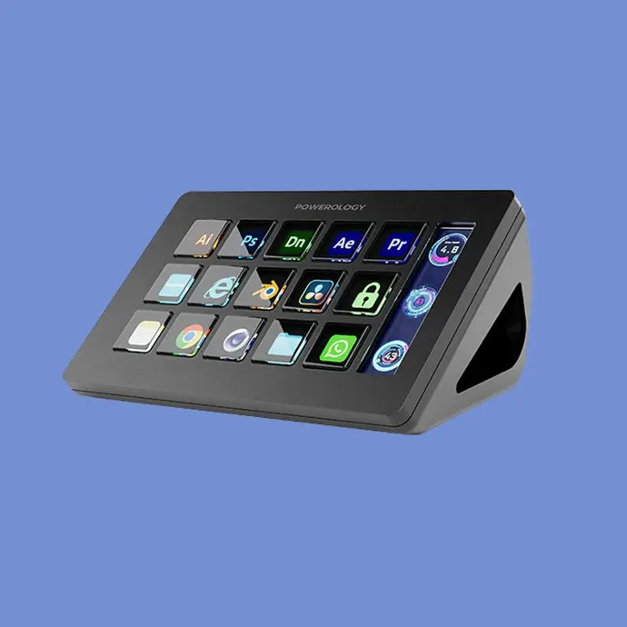 Powerology Projector Stream Deck Interactive Buttons And Custom Software 450 Screen Contrast Ratio Black