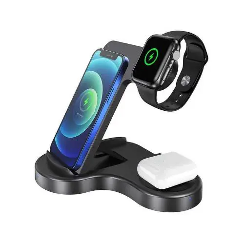 Powerology Holders And Stands 3 in 1 Wireless Power-Stand Powerology Holders Qi Certifed Black 