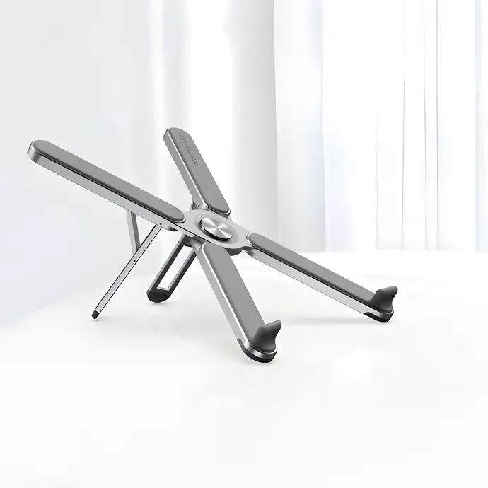 Powerology Holders And Stands Adjustable Aluminium Alloy Portable and Foldable Laptop Stand Aluminum Alloy Silver 