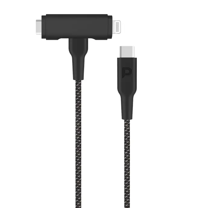 Powerology Cables And Chargers Braided USB-C To USB-C Braided Material Black 