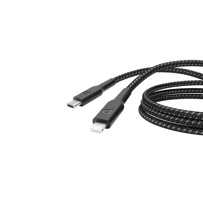 Powerology Cables And Chargers Braided USB-C lightning 60W PD Black 