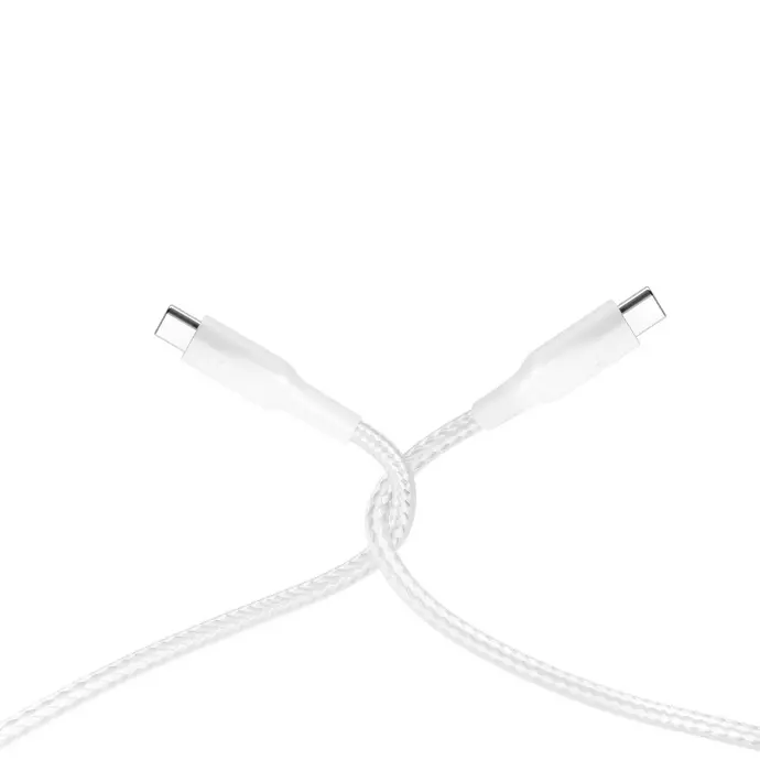 Powerology Cables And Charger Powerology Braided USB-C To USB-C Cable 60W PD White 
