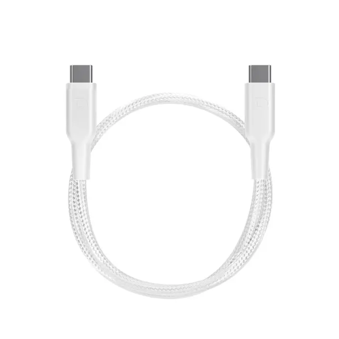 Powerology Cables And Charger Powerology Braided USB-C To USB-C Cable Data & Fast Charge White