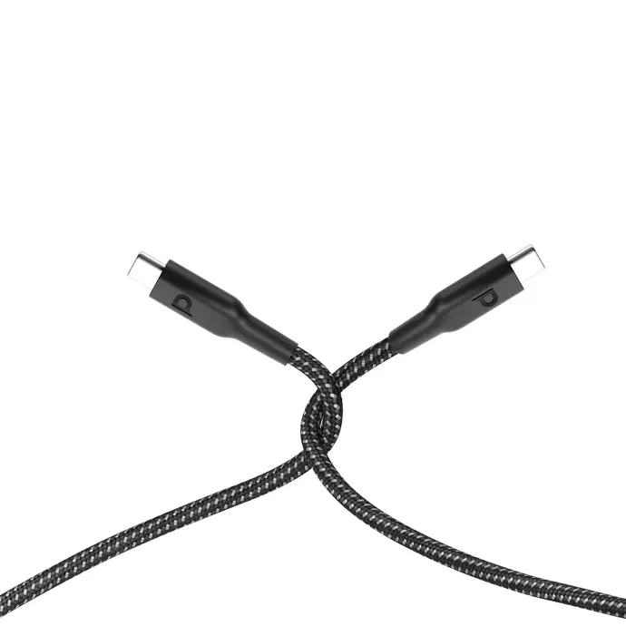 Powerology Cables And Charger Powerology Braided USB-C To USB-C Cable Data & Fast Charge Black