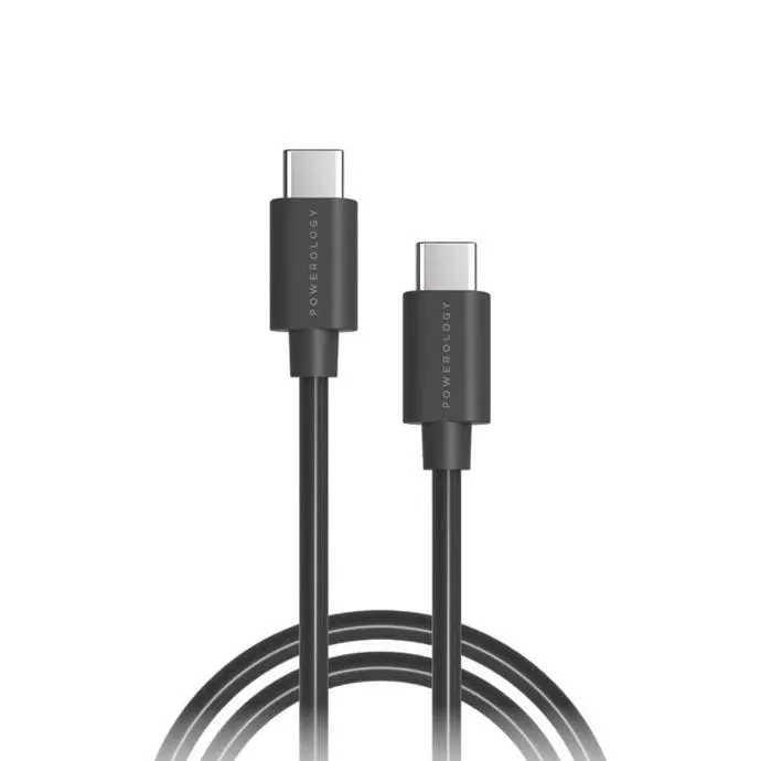 Powerology Cables And Chargers USB-C Connector Cable Universal Compatibility Black 