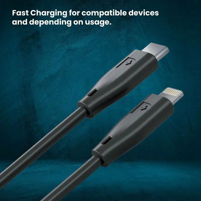 Powerology Chargers And Cables Type C To Lightning Cable PD 60W 3000 Bends 