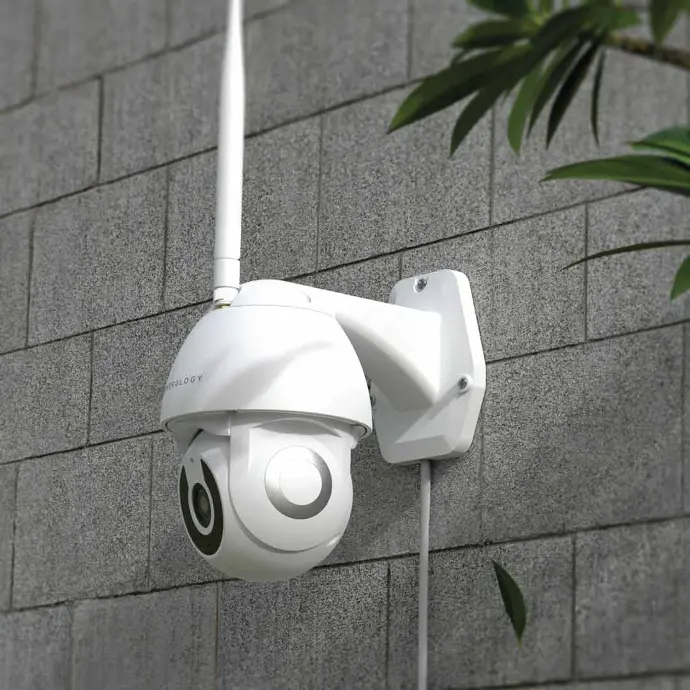 Powerology Smart Camera Wifi Smart Outdoor Camera 360 Horizontal And Vertical Movement White 