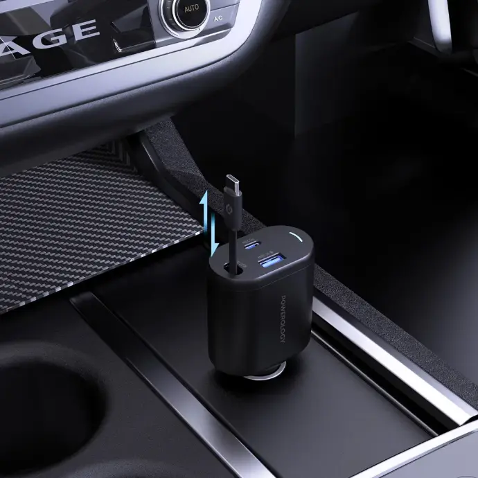 Type-C Retractable Car Charger